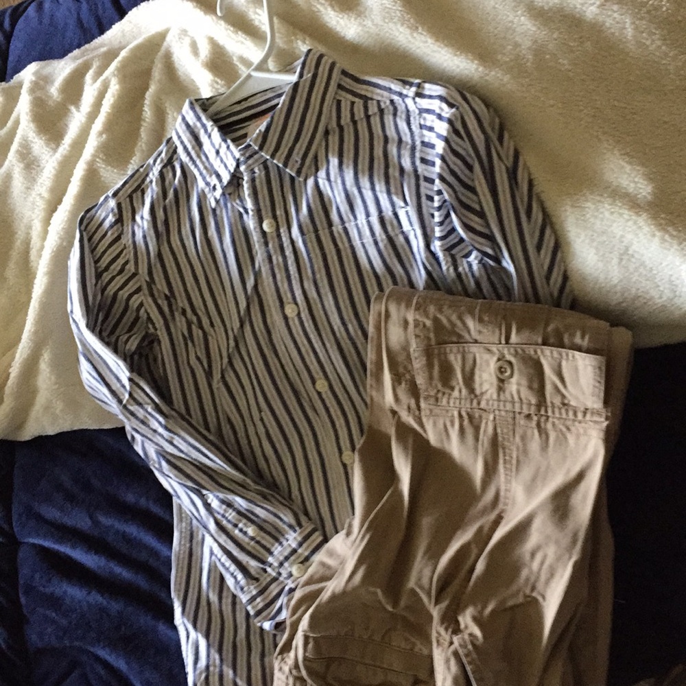 Button shirt khaki pants